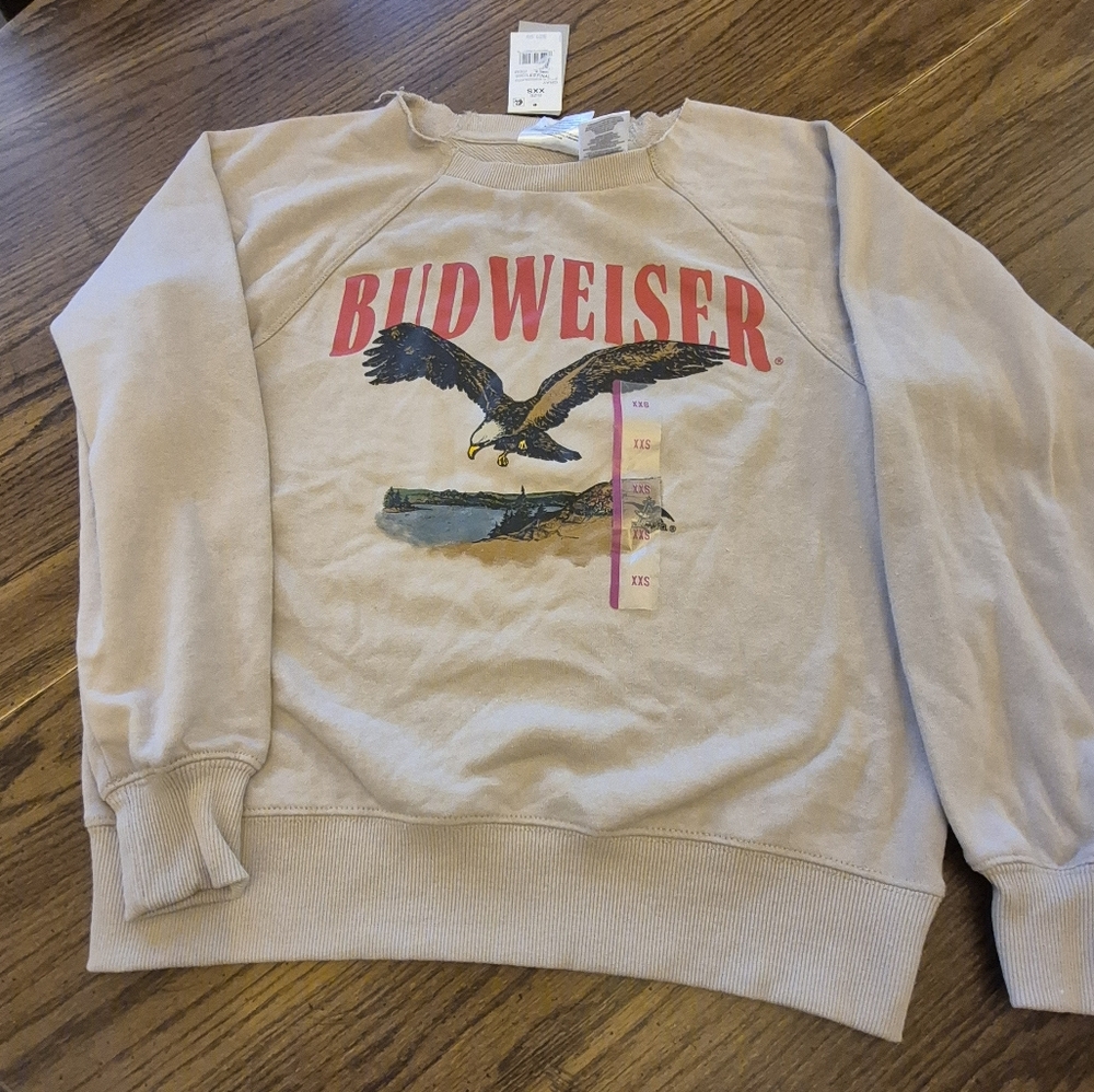 Budweiser Tan Sweatshirt with Eagle Design